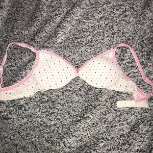 White Polka-Dot Bra Comfortable lightly padded